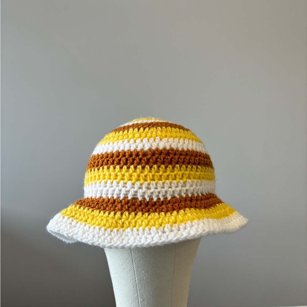 Striped Crochet Bucket Hat